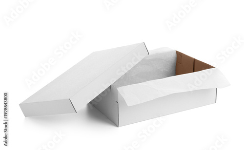 Empty cardboard shoebox iso...