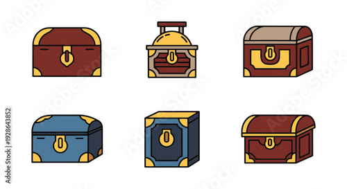 Antique Relic Box minimal abstract concept illustration