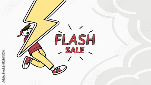 Dynamic lightning bolt icon representing a flash sale or special offer, conveying speed and excitement