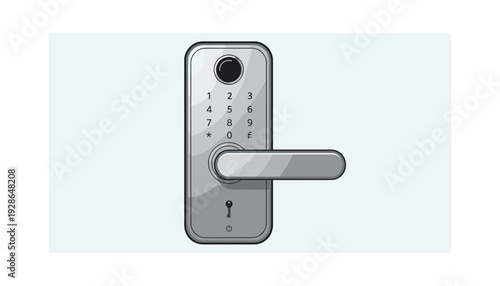 Modern electronic door lock with keypad and handle