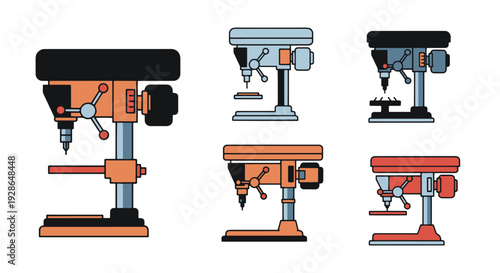 Bench Drill Press soft abstract style illustration