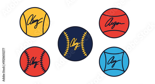 Autographed Ball modern abstract color illustration