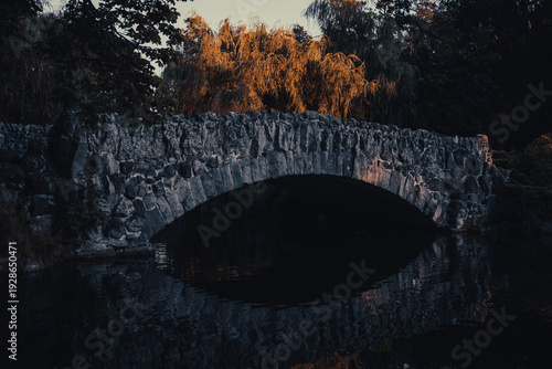 Fotografija Stone bridge with water reflection