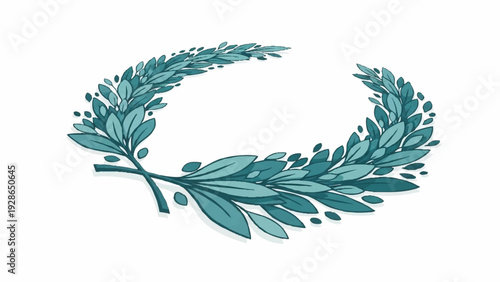 Elegant hand-drawn illustration of a classic laurel wreath, symbolizing triumph, honor, victory, and academic achievement, perfect for awards and recognition designs