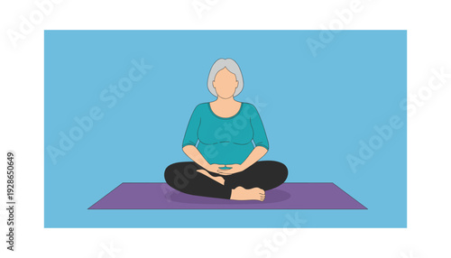 Serene pregnant woman meditating on yoga mat in calming atmosphere