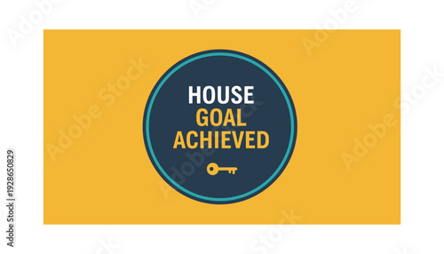 Modern home achievement with house goal concept and key