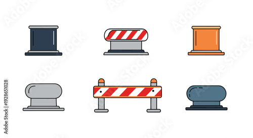 Bollard Barrier Line creative shape color illustration