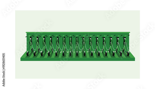 Electric scooters charging at modern green station