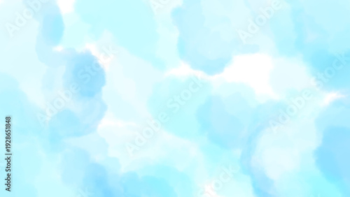 淡い水彩風背景（青・水色・寒色）　手描きイラスト素材