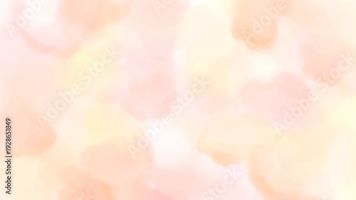 淡い水彩風背景（コーラルピンク・暖色）　手描きイラスト素材