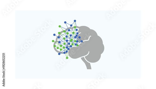 Brain with neural connections and network concept