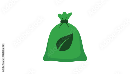 Eco friendly green bag with leaf symbol for sustainable living