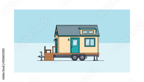 Cozy tiny house on wheels with modern design elements