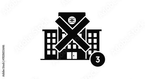 Building Lockdown creative tone color illustration