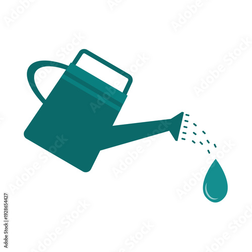 Watering can icon with water drop, irrigation system and gardening maintenance concept
