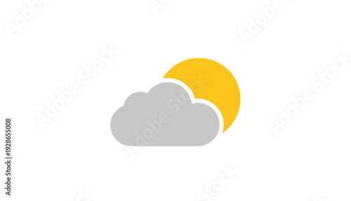 Sun peeking through gray cloud on a partly sunny day