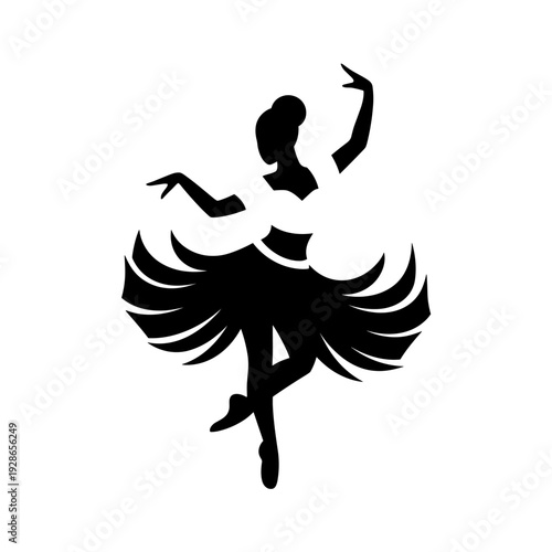 Ballerina Dancer Silhouette for Performing Arts and Dance Studio
