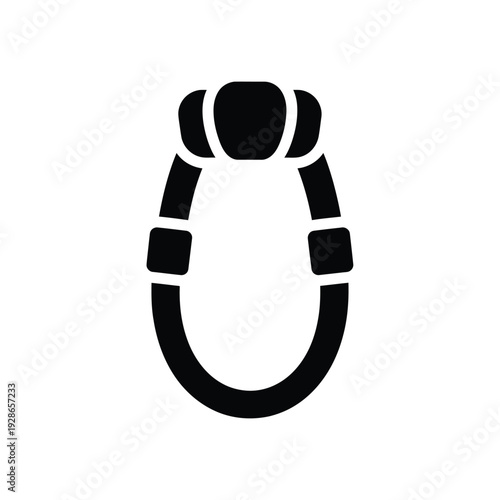 Black and white icon of a climbing descender.