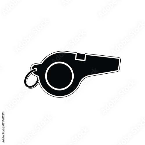 Black and white whistle icon.