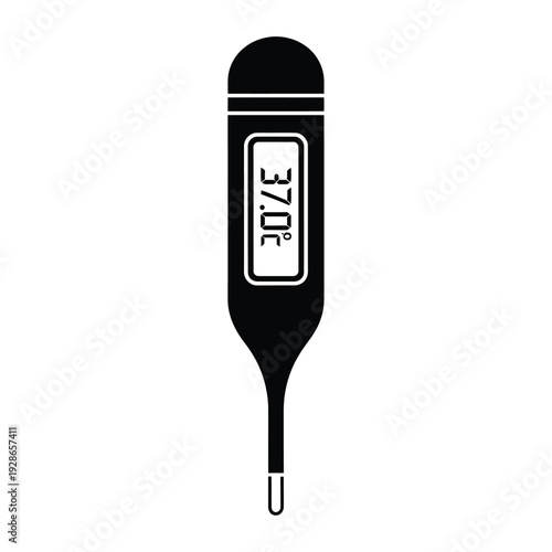 Digital Thermometer Showing 37 Degrees Celsius Temperature.
