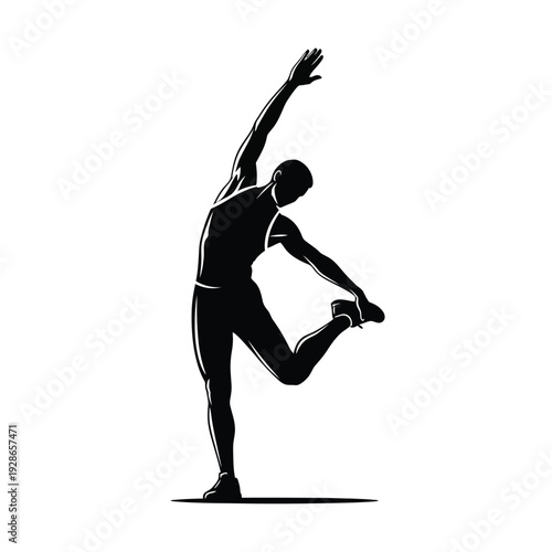 Dynamic male dancer silhouette in elegant pose.