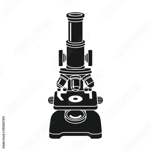 Microscope silhouette for scientific research and education.