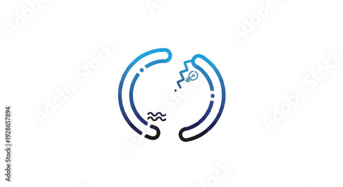 Broken Circle Icon Representing Disruption and Imperfection.