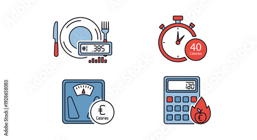 Calories Counter flat style color illustration