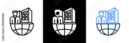 Outsourcing triple icon