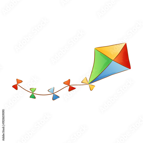 Colorful isolated vector illustration of a kite