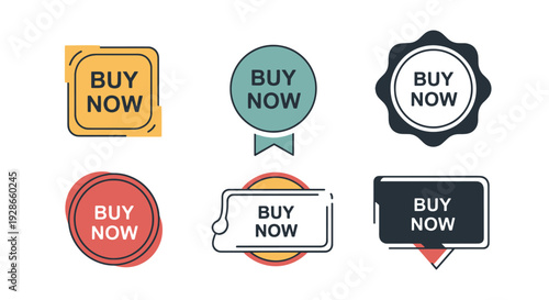 Buy now badge Line creative abstract smooth illustration