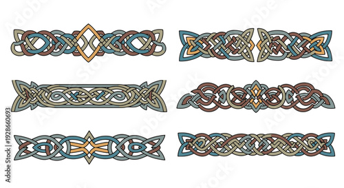 Celtic Border Orname minimal contemporary color vector