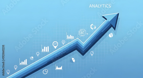 Business analytics and growth chart
