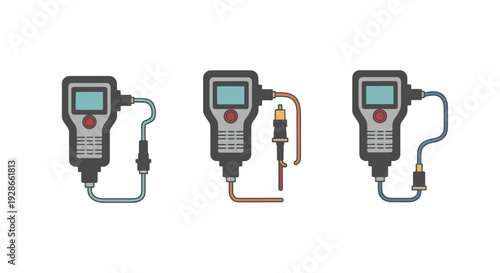 Cable Tester Line abstract smooth modern illustration