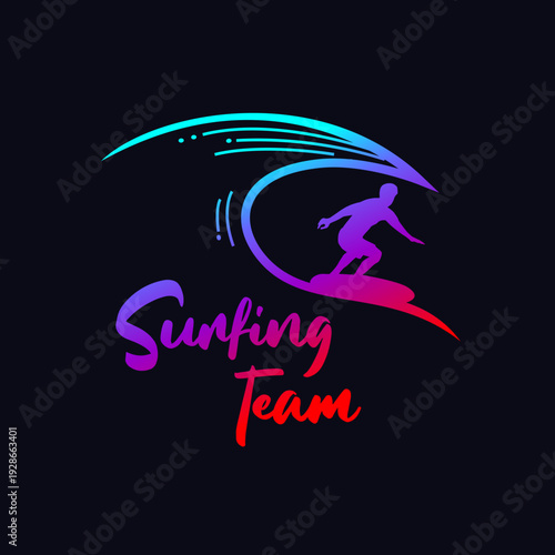 surfing team design beach tee shirt

