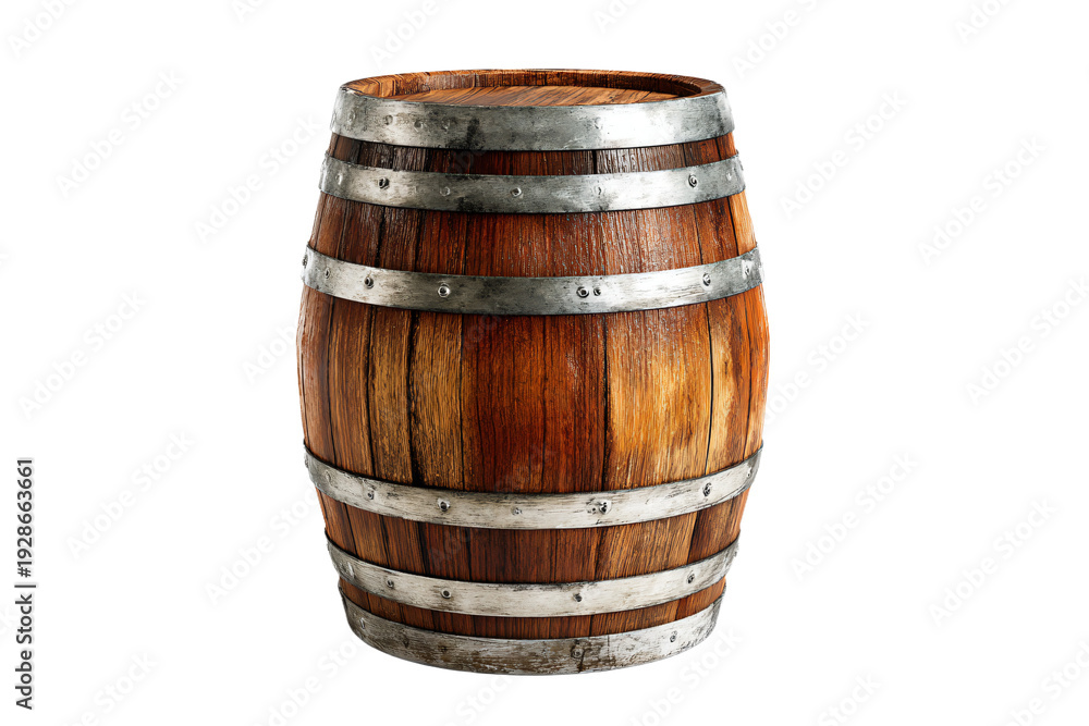 Obraz premium Wooden Barrel with Metal Hoops