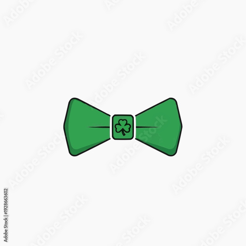 Green bow tie with shamrock for Saint Patrick's Day attire