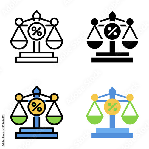 Balance icon collection of various styles for design branding, print and digital media