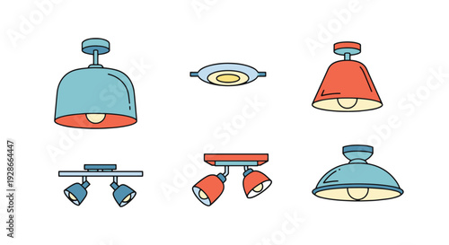 Ceiling Lamp Line minimal graphic color