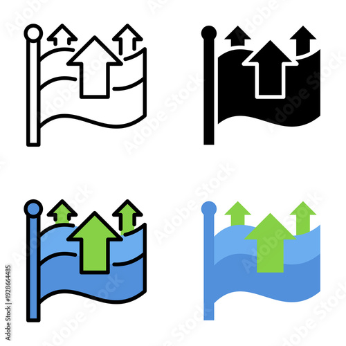 National output icon collection of various styles for design branding, print and digital media