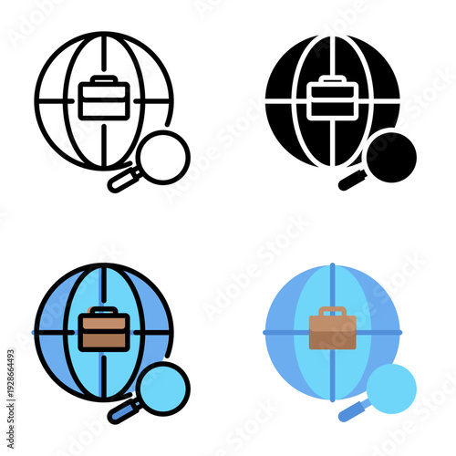 Job seeker icon collection of various styles for design branding, print and digital media