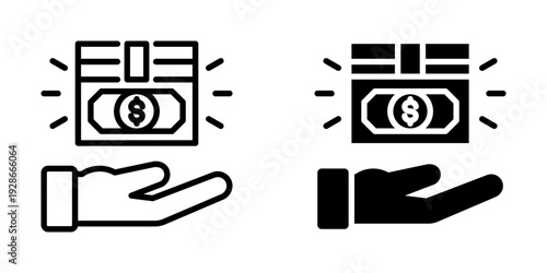 Cash payment icon, element icon for design branding, print, and digital media