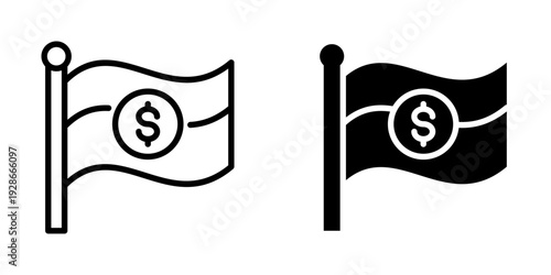 Economy flag icon, element icon for design branding, print, and digital media