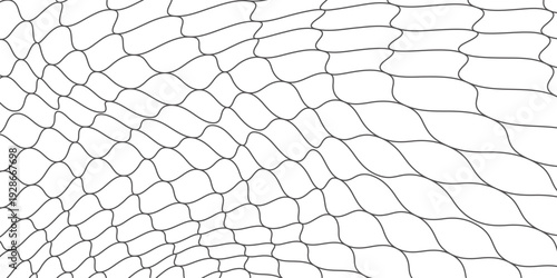 Fishing net seamless pattern. Mosquito protection flying insect plastic net. Football gates mesh texture. Basketball hoop pattern. Chain link fence. Vector illustration on white background.