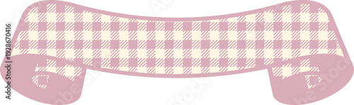 Ribbon Frame -4- Gingham - pink.
