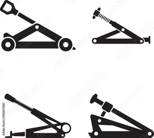 Vector set of adjustable desk clamps and mounting brackets in flat design Vector