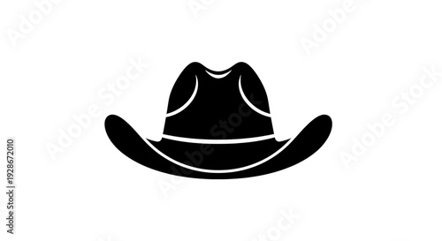 A classic black cowboy hat with a distinctive brim and creased crown, perfect for western-themed designs and country music enthusiasts