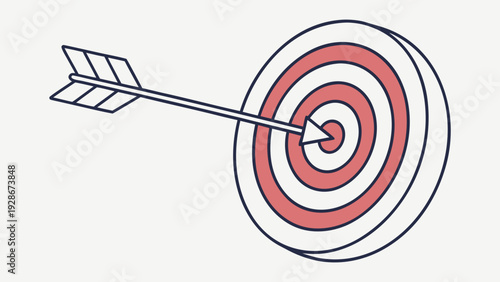 Minimalist target and bullseye icon representing a goal or objective, perfect for business strategy and success concepts.