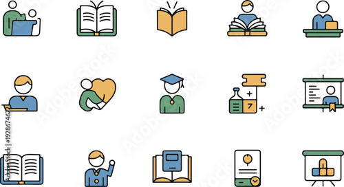 Flat design vector illustrations of diverse work and study scenes Vector