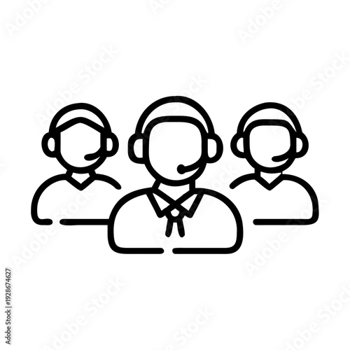 A diverse and friendly team of customer service representatives wearing headsets are ready to provide help and support.
